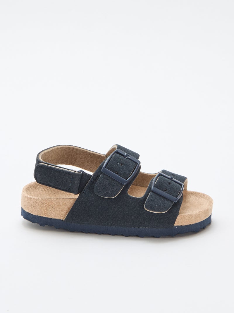 Sandalias planas de antelina Azul - Kiabi