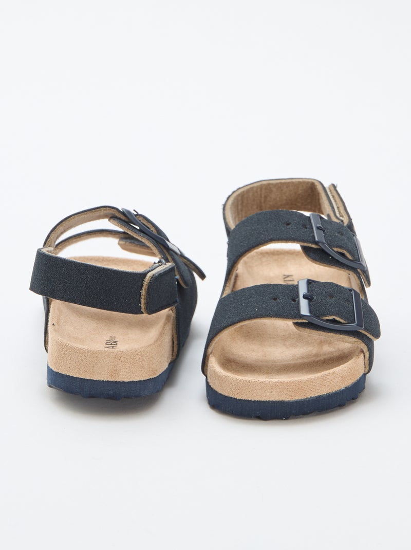 Sandalias planas de antelina Azul - Kiabi
