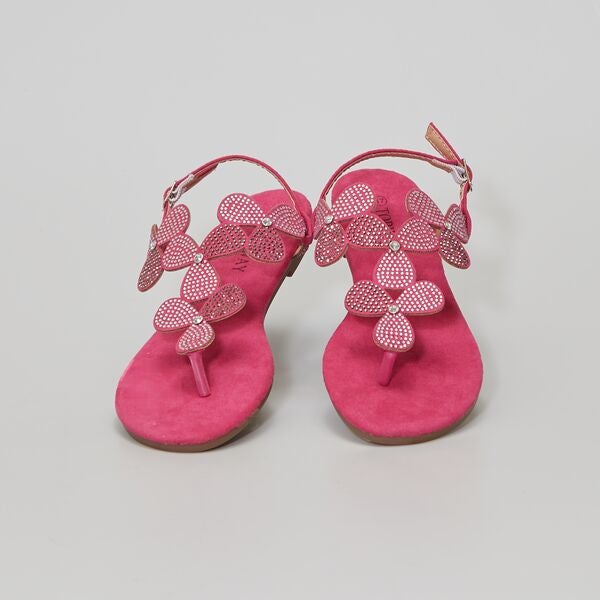 sandalias rosas planas