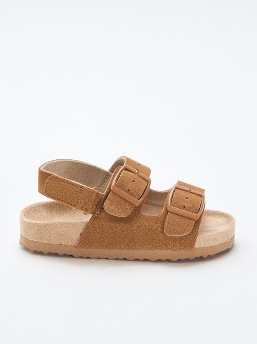 Sandalias planas de antelina - Kiabi