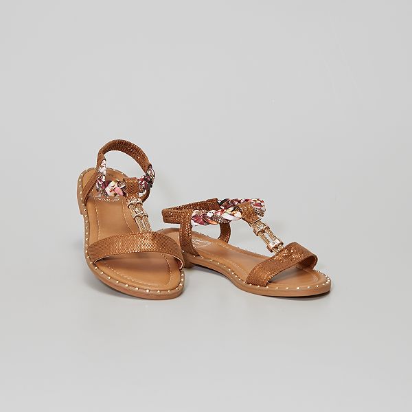 Sandalias planas de fantasía Mujer talla 34 a 48 - bronce - Kiabi - 22,00€