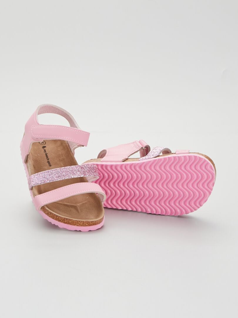 Sandalias planas de fantasía rosa - Kiabi
