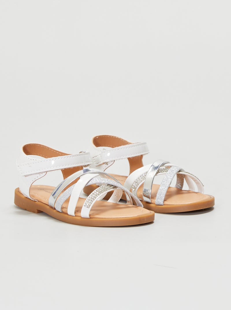 Sandalias planas de tiras blanco - Kiabi