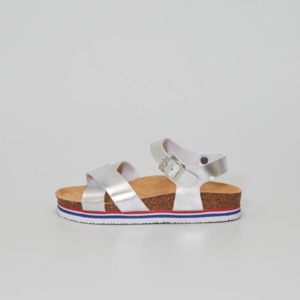 Sandalias planas de tiras Mujer talla 34 a 48 - plata - Kiabi - 20,00€