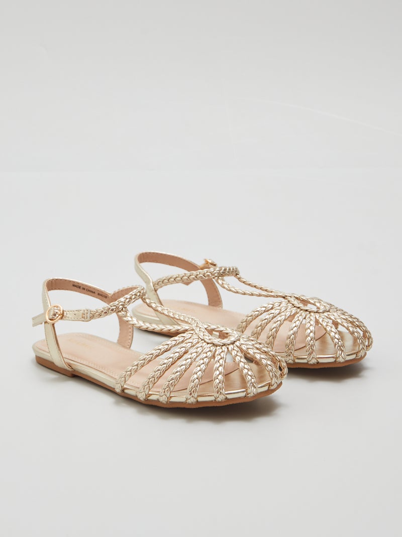Sandalias planas doradas AMARILLO - Kiabi