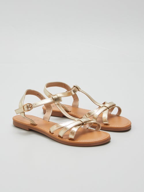 Sandalias planas doradas - Kiabi