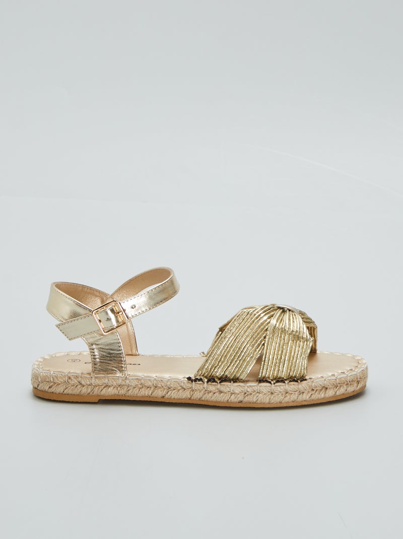 Sandalias planas doradas BEIGE - Kiabi