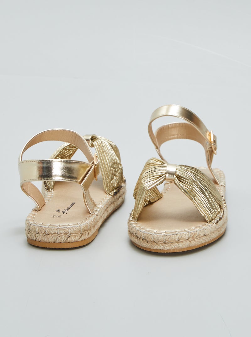 Sandalias planas doradas BEIGE - Kiabi