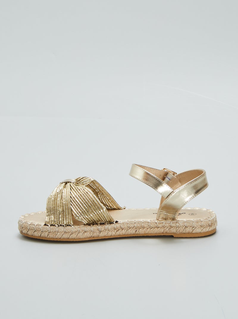 Sandalias planas doradas BEIGE - Kiabi
