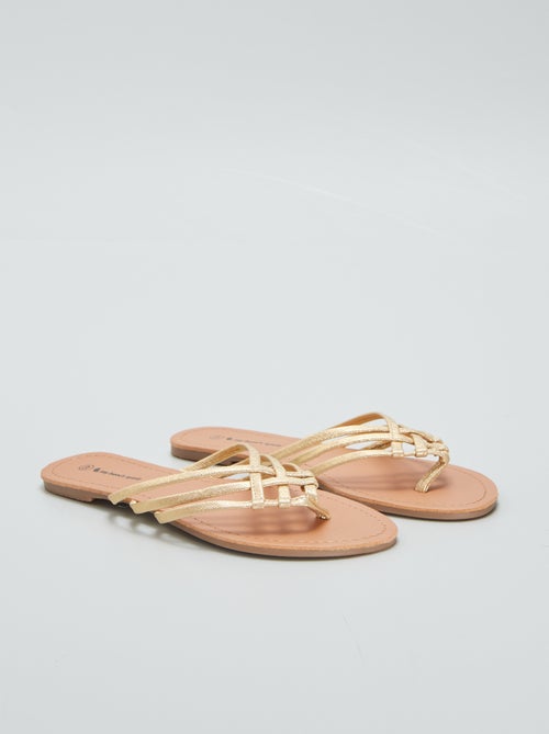 Sandalias planas doradas - Kiabi
