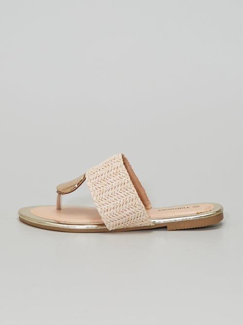 Sandalias planas doradas - Kiabi
