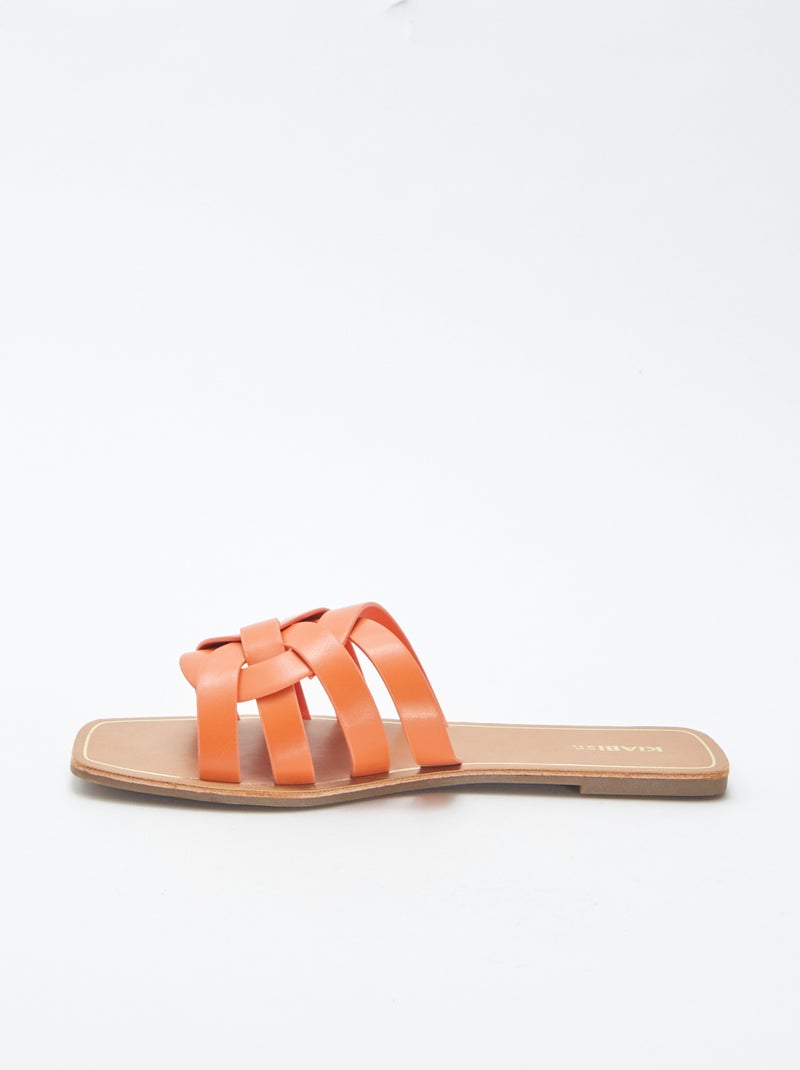 Sandalias planas multitiras NARANJA - Kiabi