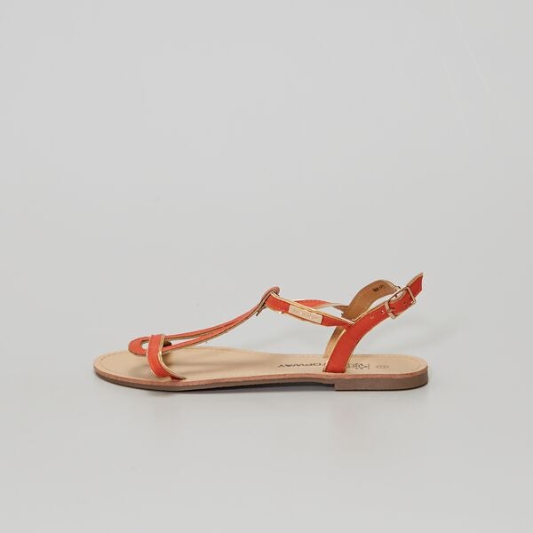 Sandalias planas Mujer talla 34 a 48 - naranja - Kiabi - 15,00€