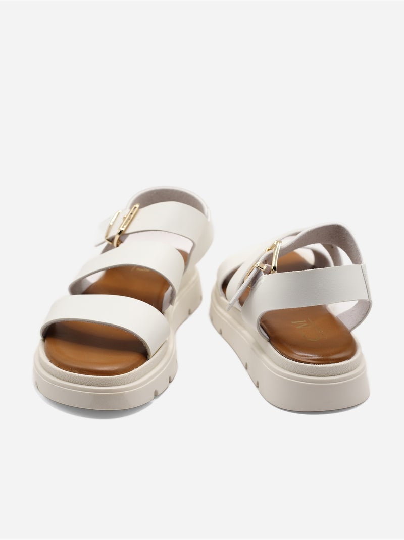 Sandalias planas para ponerse - C M Blanco - Kiabi