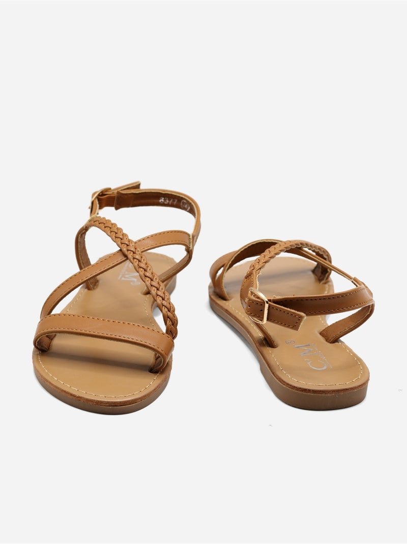 Sandalias planas para ponerse - C M Camel - Kiabi