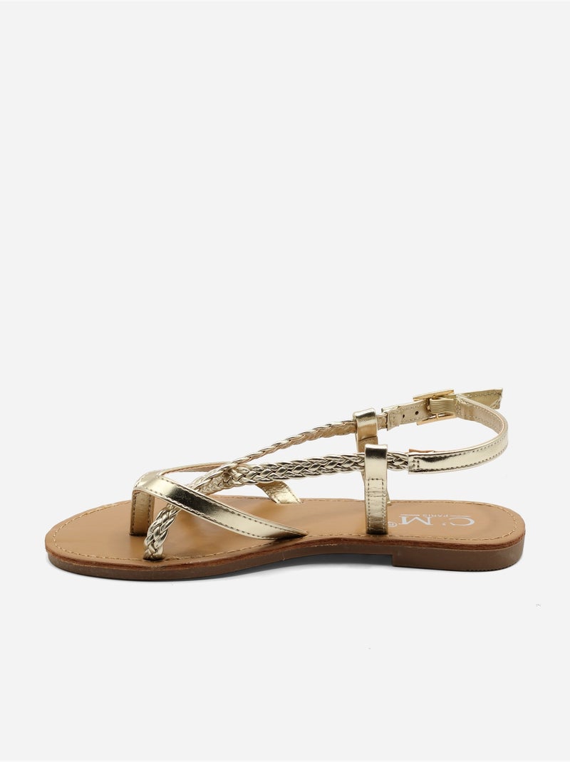 Sandalias planas para ponerse - C M Dorado/Oro - Kiabi