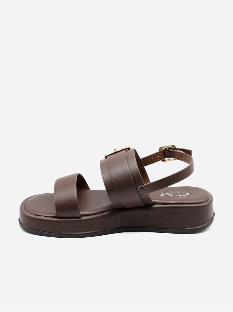 Sandalias planas para ponerse - C M Marrón - Kiabi