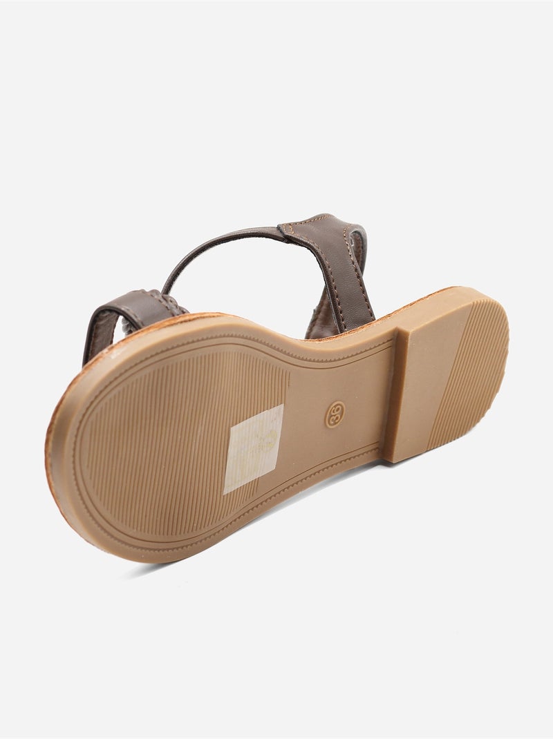 Sandalias planas para ponerse - C M Marrón - Kiabi