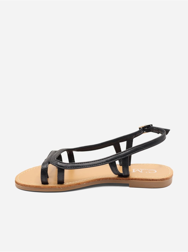 Sandalias planas para ponerse - C M Negro - Kiabi