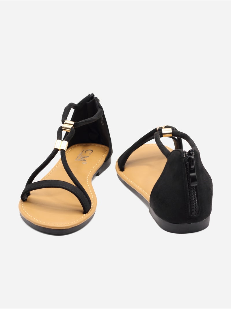 Sandalias planas para ponerse - C M Negro - Kiabi
