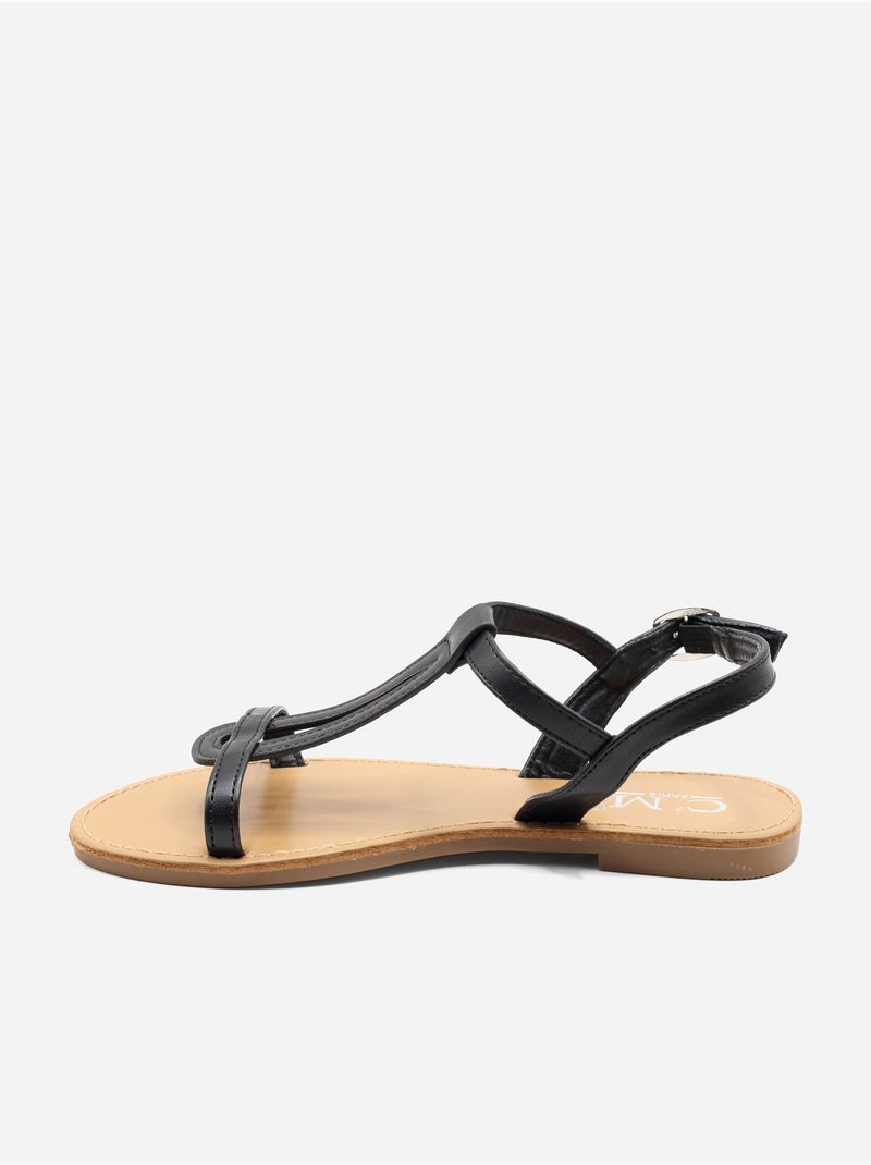Sandalias planas para ponerse - C M Negro - Kiabi