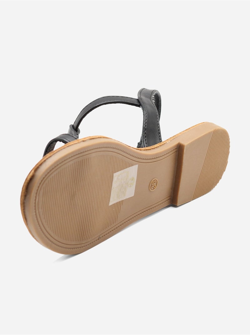 Sandalias planas para ponerse - C M Negro - Kiabi