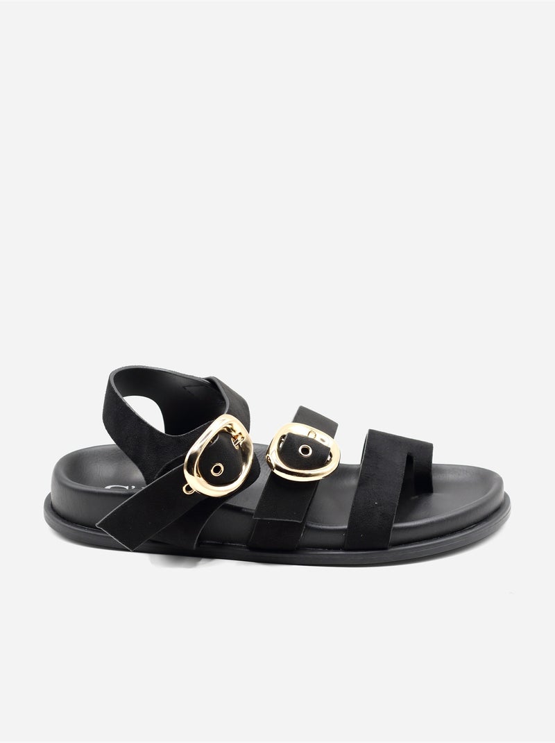 Sandalias planas para ponerse - C M Negro - Kiabi