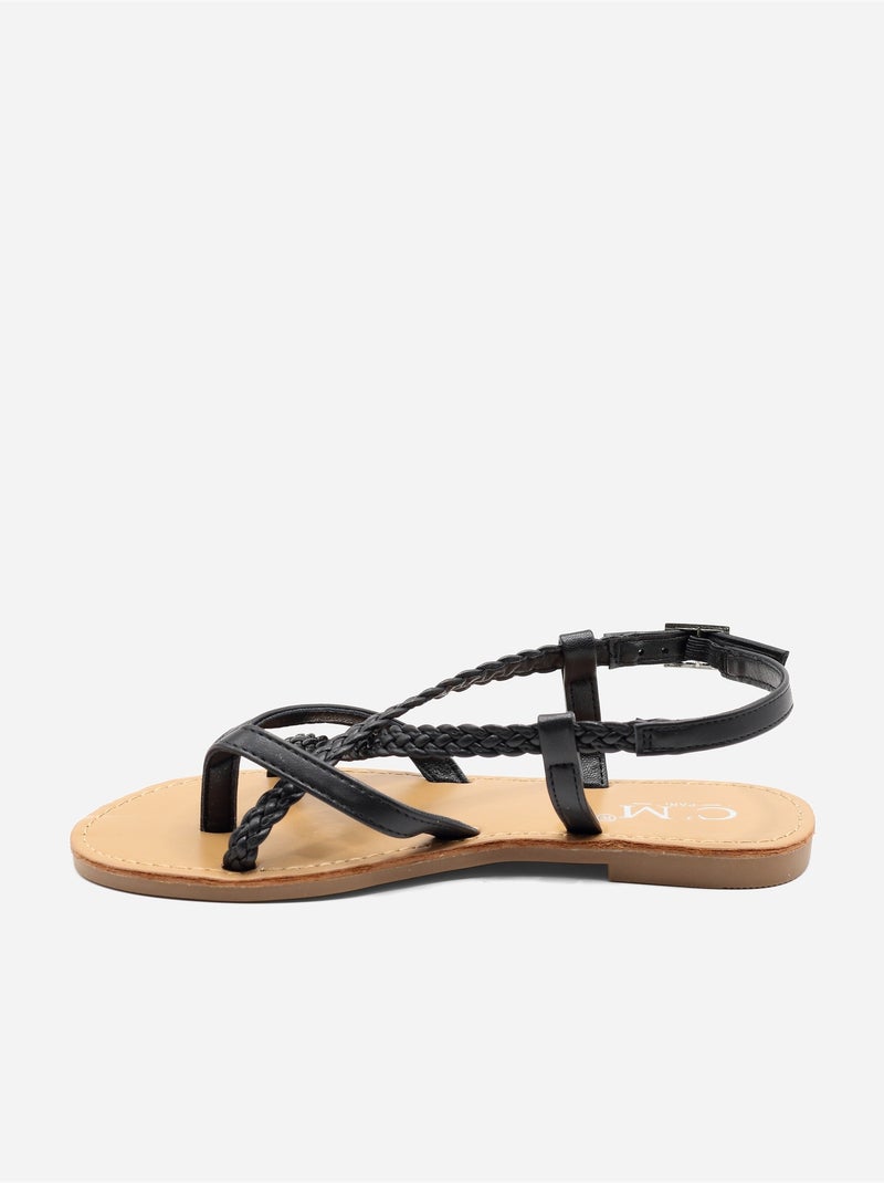 Sandalias planas para ponerse - C M Negro - Kiabi
