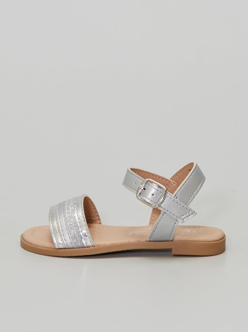 Sandalias planas plata - Kiabi