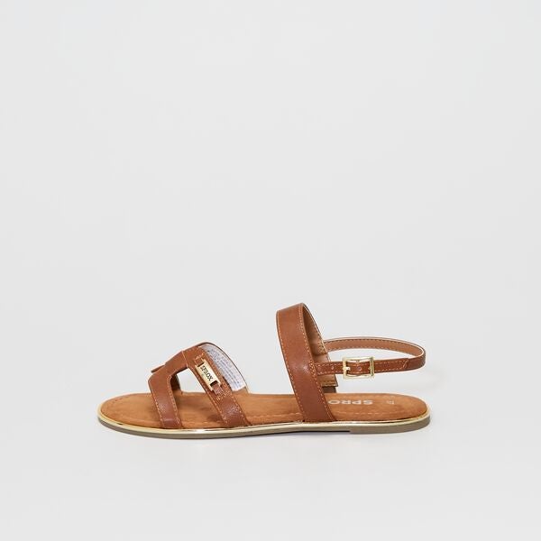 Sandalias planas sintéticas Mujer talla 34 a 48 - BEIGE - Kiabi - 22,00€