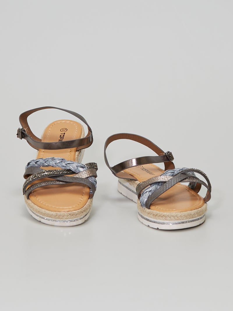 Sandalias planas suela gruesa BEIGE - Kiabi