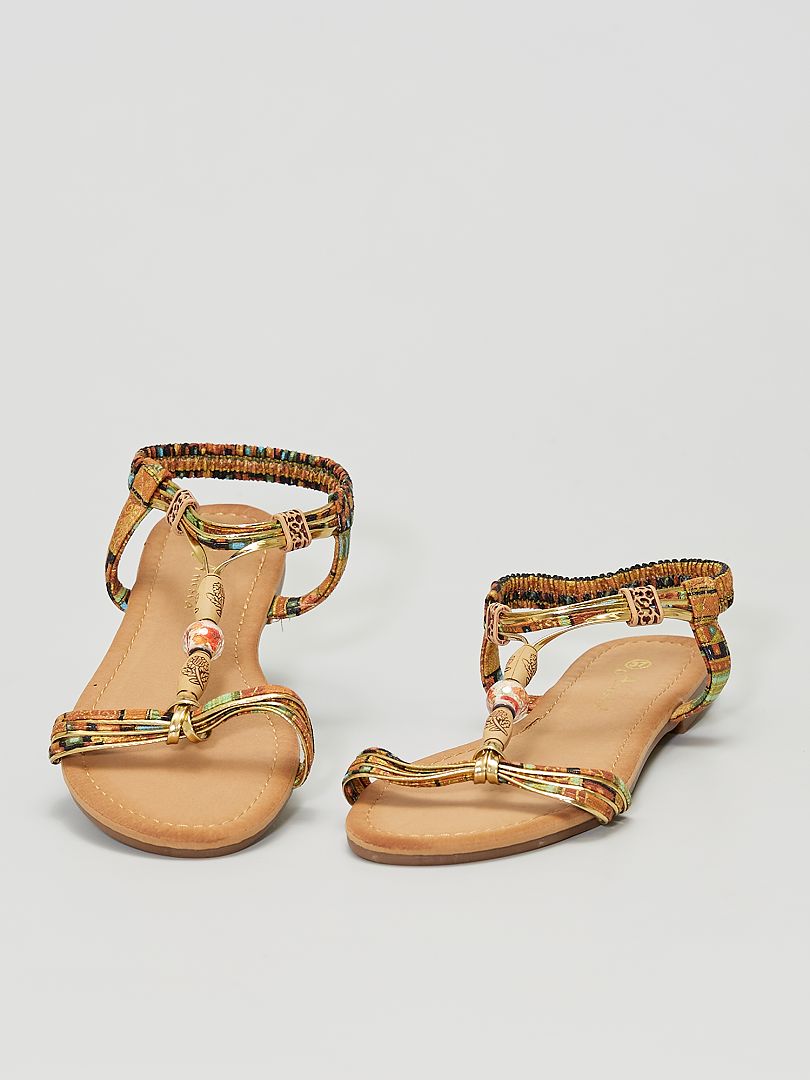 Xti Mujer Sandalias Planas XTI Para Mujer Estilo Macramé Marrón