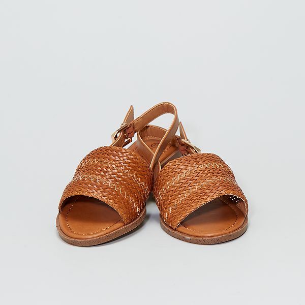 Sandalias planas trenzadas Mujer talla 34 a 48 - BEIGE - Kiabi - 22,00€
