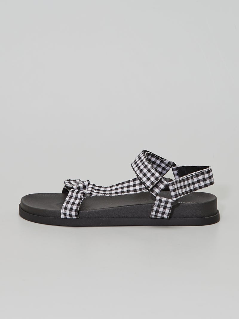 Sandalias planas 'vichy' NEGRO - Kiabi