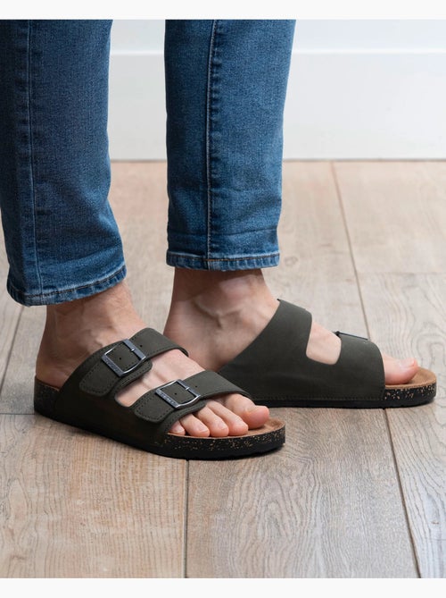 Sandalias plantilla de cuero, confort everywear parche en el talón y soporte para el  Isotoner - Kiabi