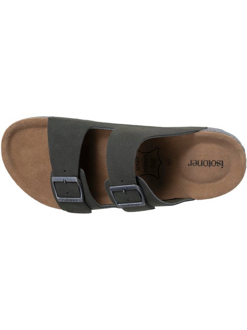 Sandalias plantilla de cuero, confort everywear parche en el talón y soporte para el  Isotoner - Kiabi