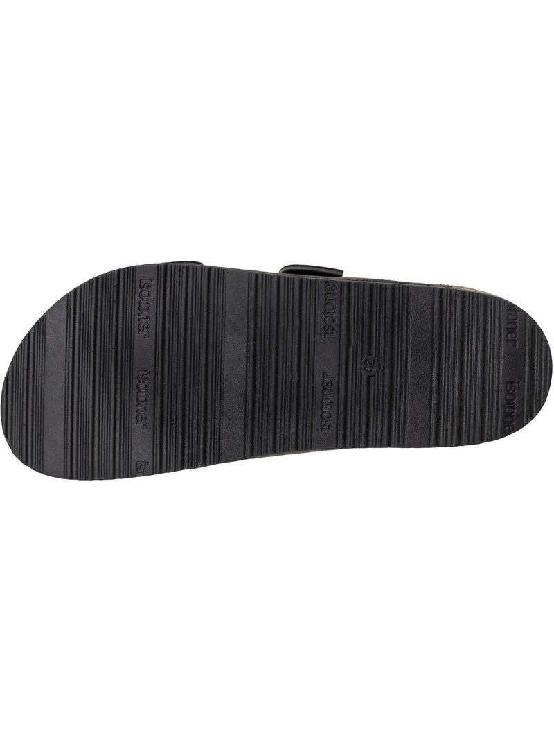 Sandalias plantilla de cuero, confort everywear parche en el talón y soporte para el  Isotoner Caqui - Kiabi