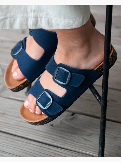 Sandalias plantilla de cuero parche confort everywear tacón isotoner - Kiabi Sandalias plantilla de cuero parche confort everywear tacón isotoner - Kiabi