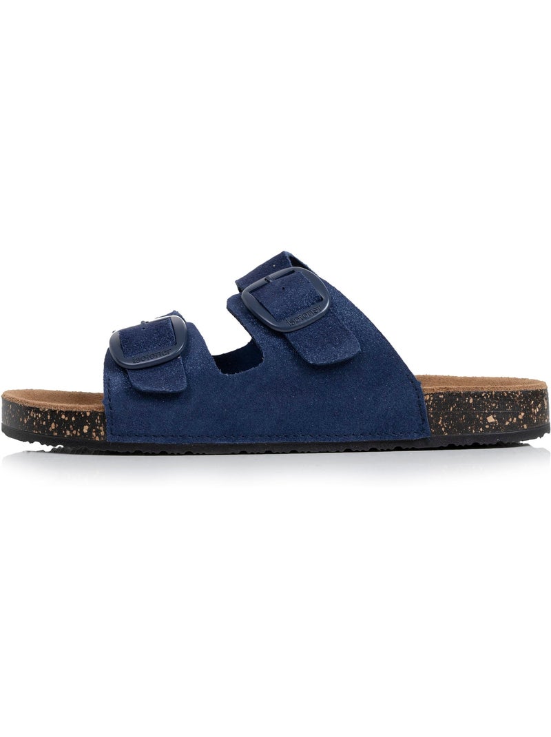Sandalias plantilla de cuero parche confort everywear tacón  isotoner Azul oscuro - Kiabi