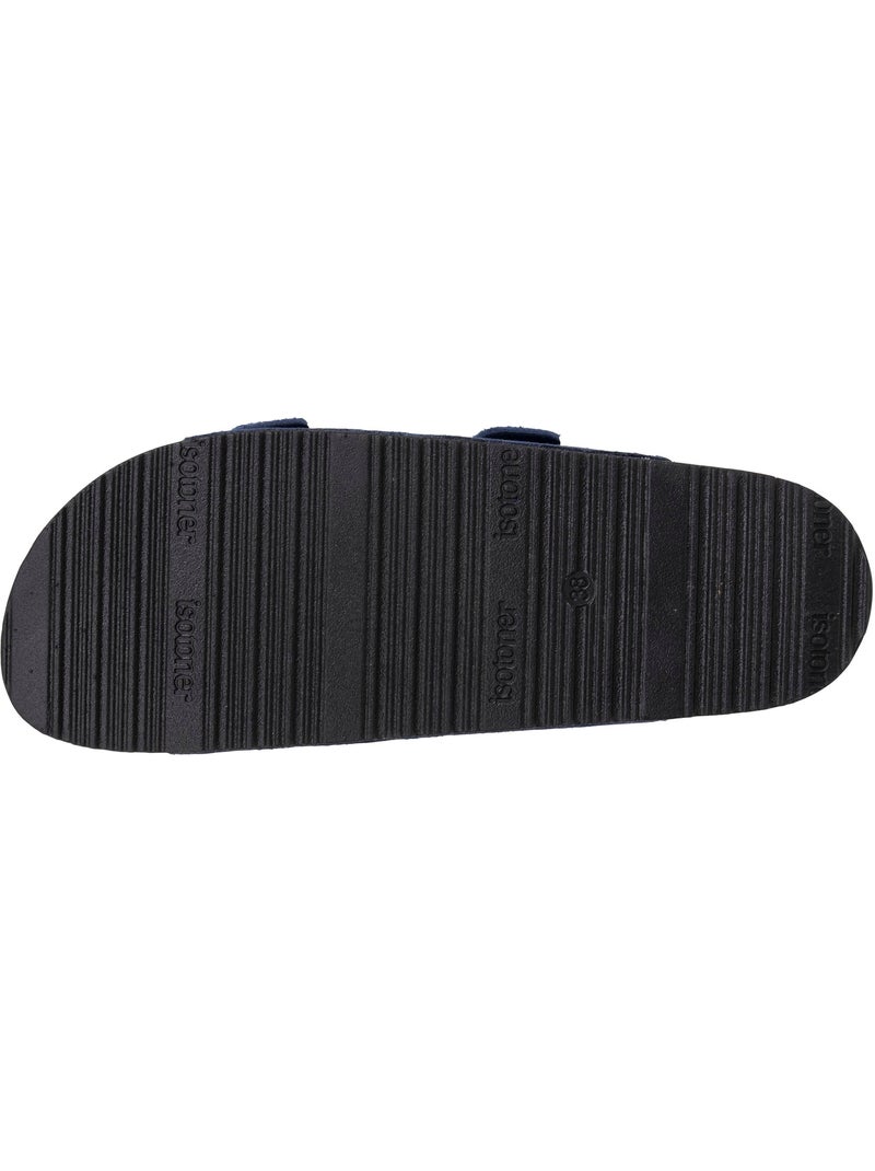 Sandalias plantilla de cuero parche confort everywear tacón  isotoner Azul oscuro - Kiabi