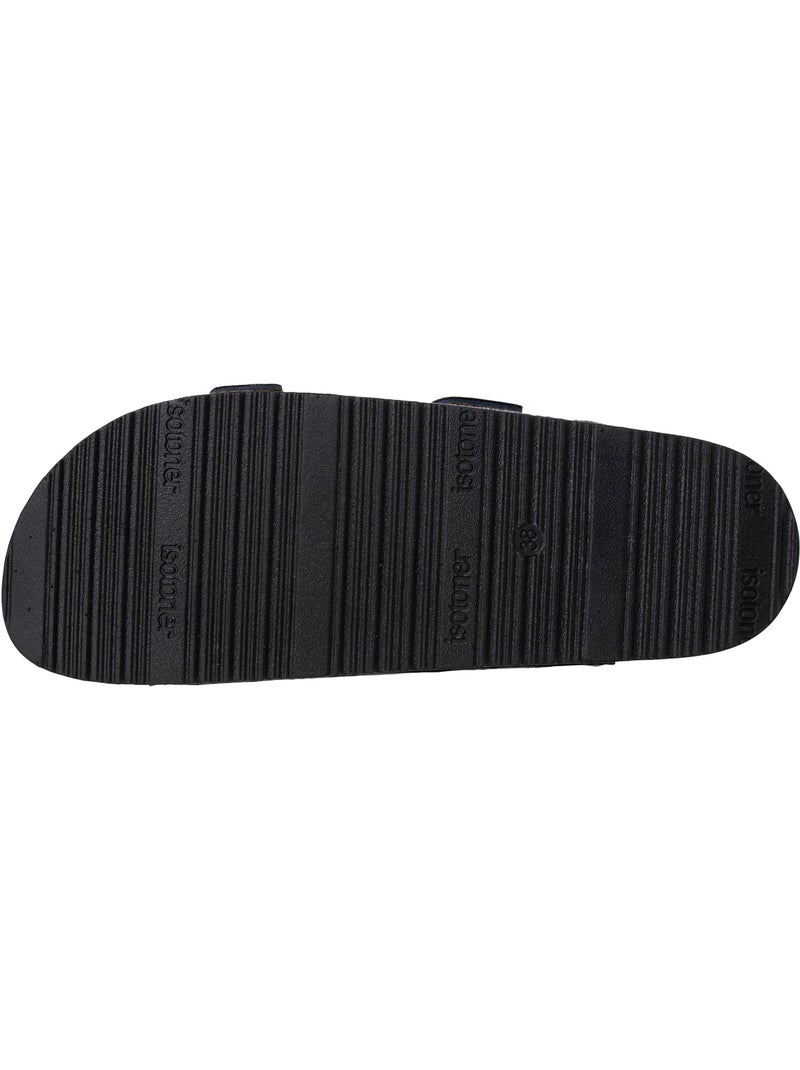 Sandalias plantilla de cuero parche confort everywear tacón  Isotoner Azul vaquero - Kiabi
