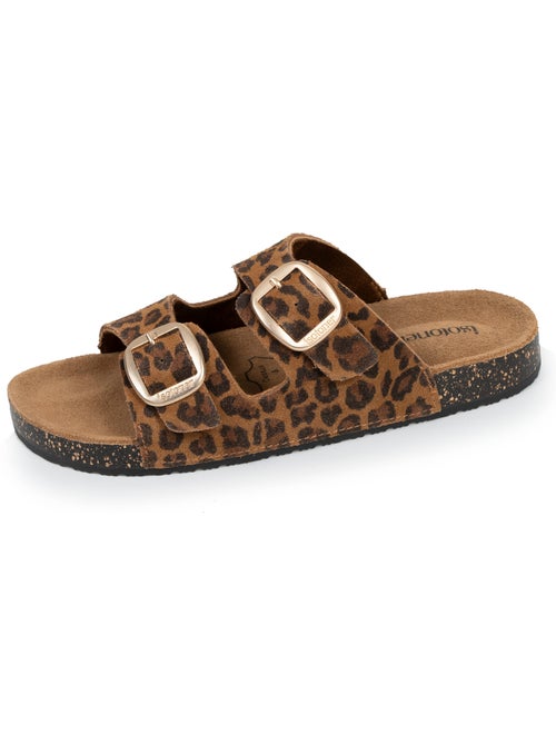 Sandalias plantilla de cuero parche confort everywear tacón  Isotoner - Kiabi
