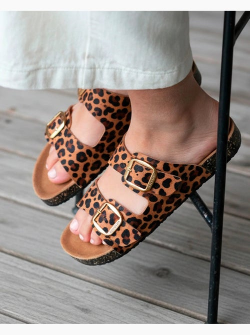 Sandalias plantilla de cuero parche confort everywear tacón  Isotoner - Kiabi