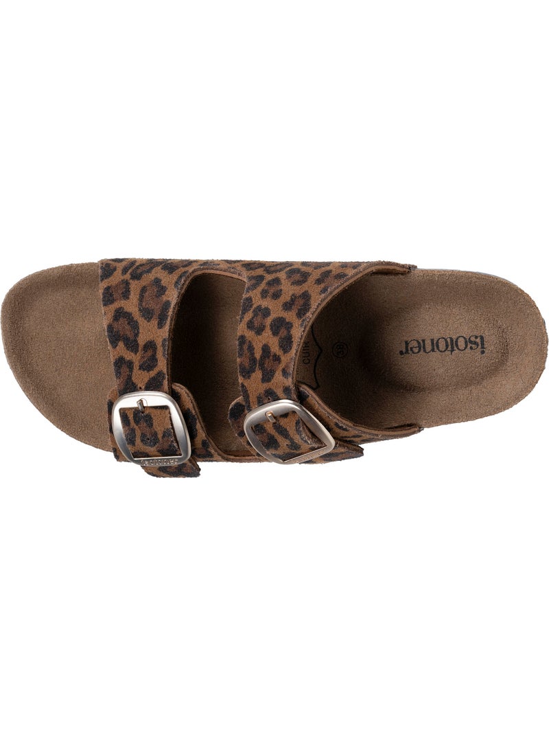 Sandalias plantilla de cuero parche confort everywear tacón  Isotoner Camel/Multicolor - Kiabi