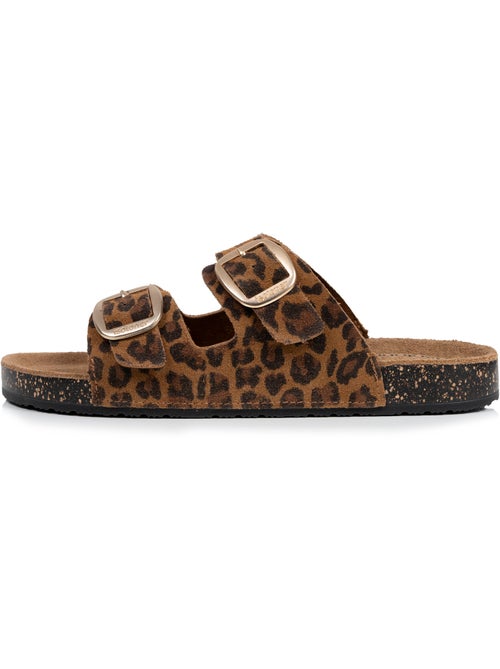 Sandalias plantilla de cuero parche confort everywear tacón  Isotoner - Kiabi