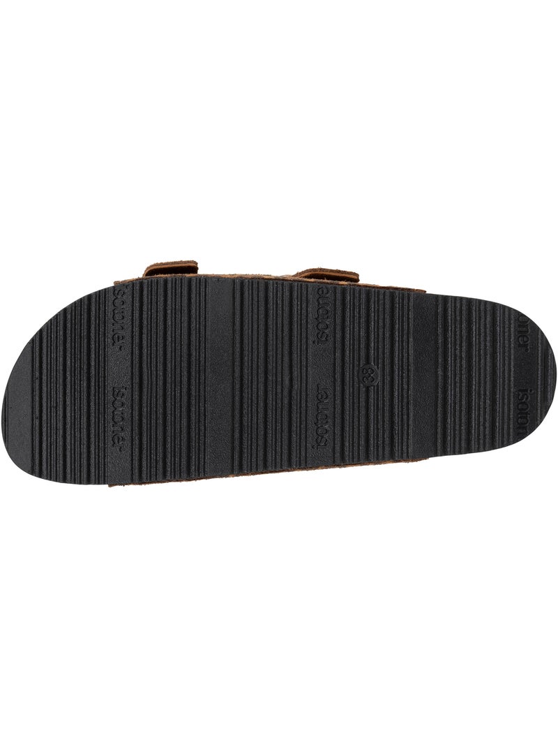 Sandalias plantilla de cuero parche confort everywear tacón  Isotoner Camel/Multicolor - Kiabi