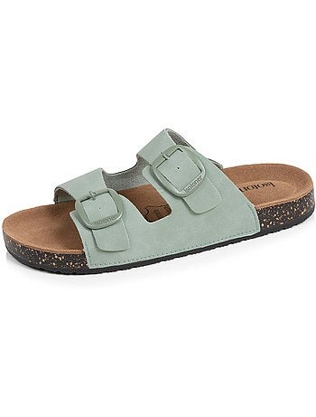 Sandalias plantilla de cuero parche confort everywear tacón Isotoner