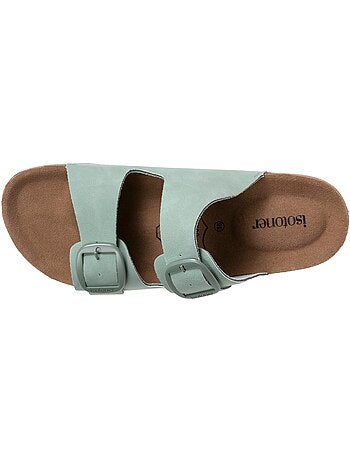 Sandalias plantilla de cuero parche confort everywear tacón Isotoner