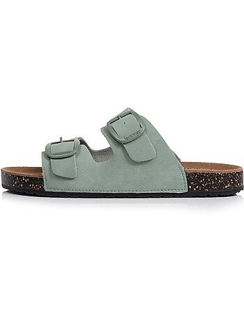 Sandalias plantilla de cuero parche confort everywear tacón Isotoner