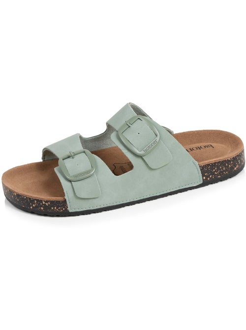 Sandalias plantilla de cuero parche confort everywear tacón Isotoner - Kiabi Sandalias plantilla de cuero parche confort everywear tacón Isotoner - Kiabi